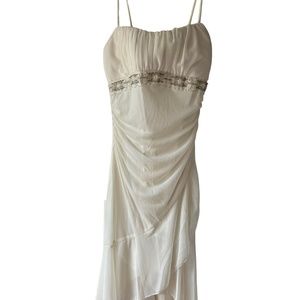 New Ruby Rox White Beaded Sequin Women Juniors Dress Size Small